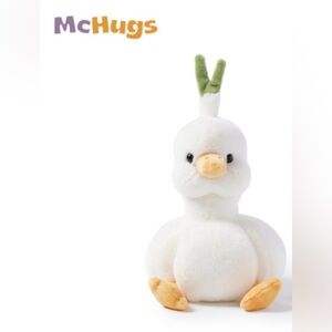 Adorable White Plush Duck with Yellow Accents 18cm
